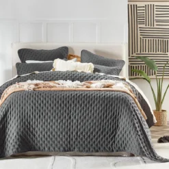 Abel Cloud Charcoal Coverlet Set