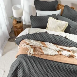 Abel Cloud Charcoal Coverlet Set