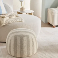 Adeline Stripe Ottoman