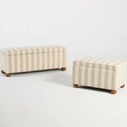 Adeline Stripe Storage Bench