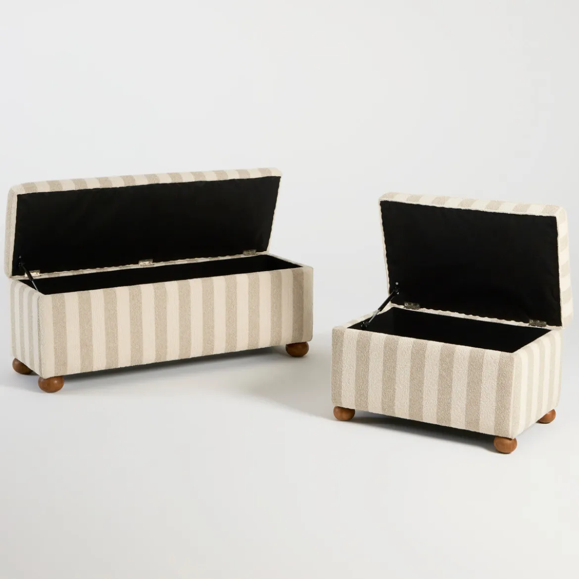 Adeline Stripe Storage Ottoman