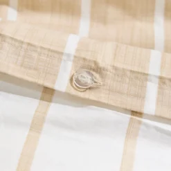 Adria Reversible Natural Stripe Quilt Cover Set