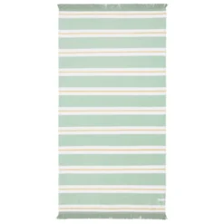 Aegean Sage/Melon Stripe Large Beach Towel
