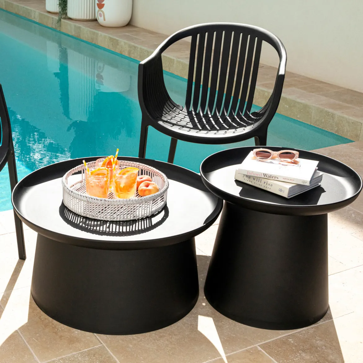 Airlie Black Outdoor Side Table