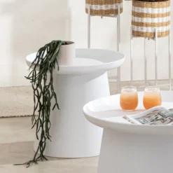 Airlie White Outdoor Side Table