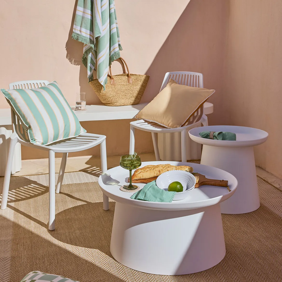 Airlie White Outdoor Side Table