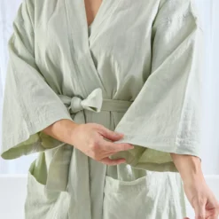 Alyse Sage Linen Cotton Kimono