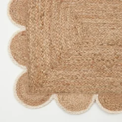 Aria Scalloped Natural/White Jute Indoor Mat