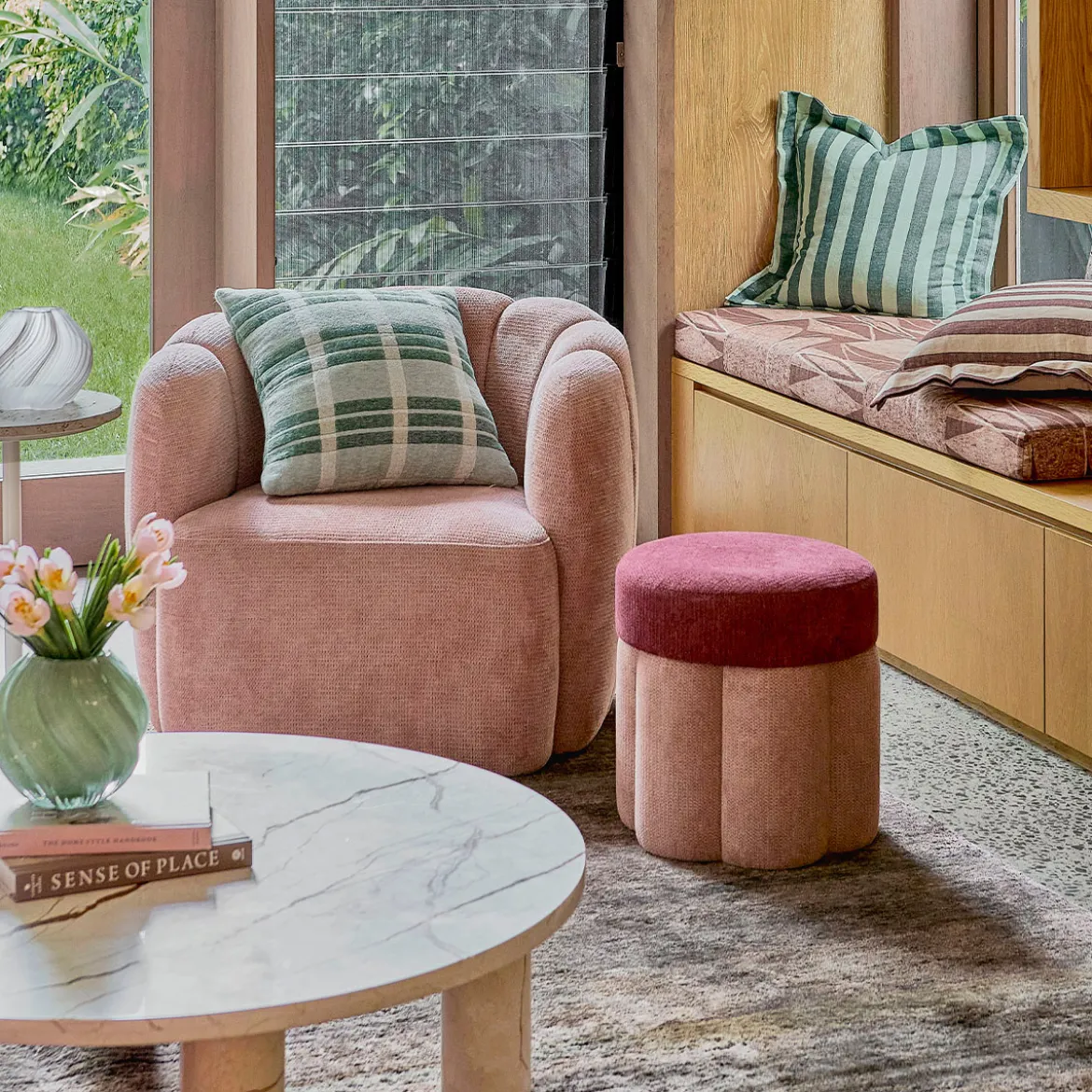 Ariel 2 Tone Ottoman