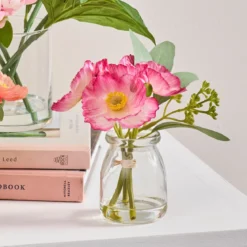 Artificial Mini Poppy Bouquet in Vase