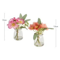 Artificial Mini Poppy Bouquet in Vase