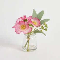 Artificial Mini Poppy Bouquet in Vase