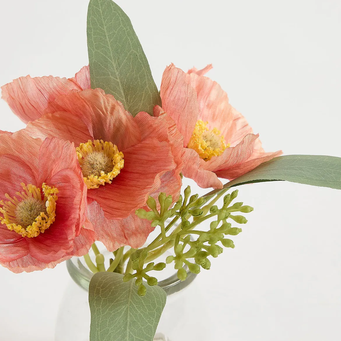 Artificial Mini Poppy Bouquet in Vase