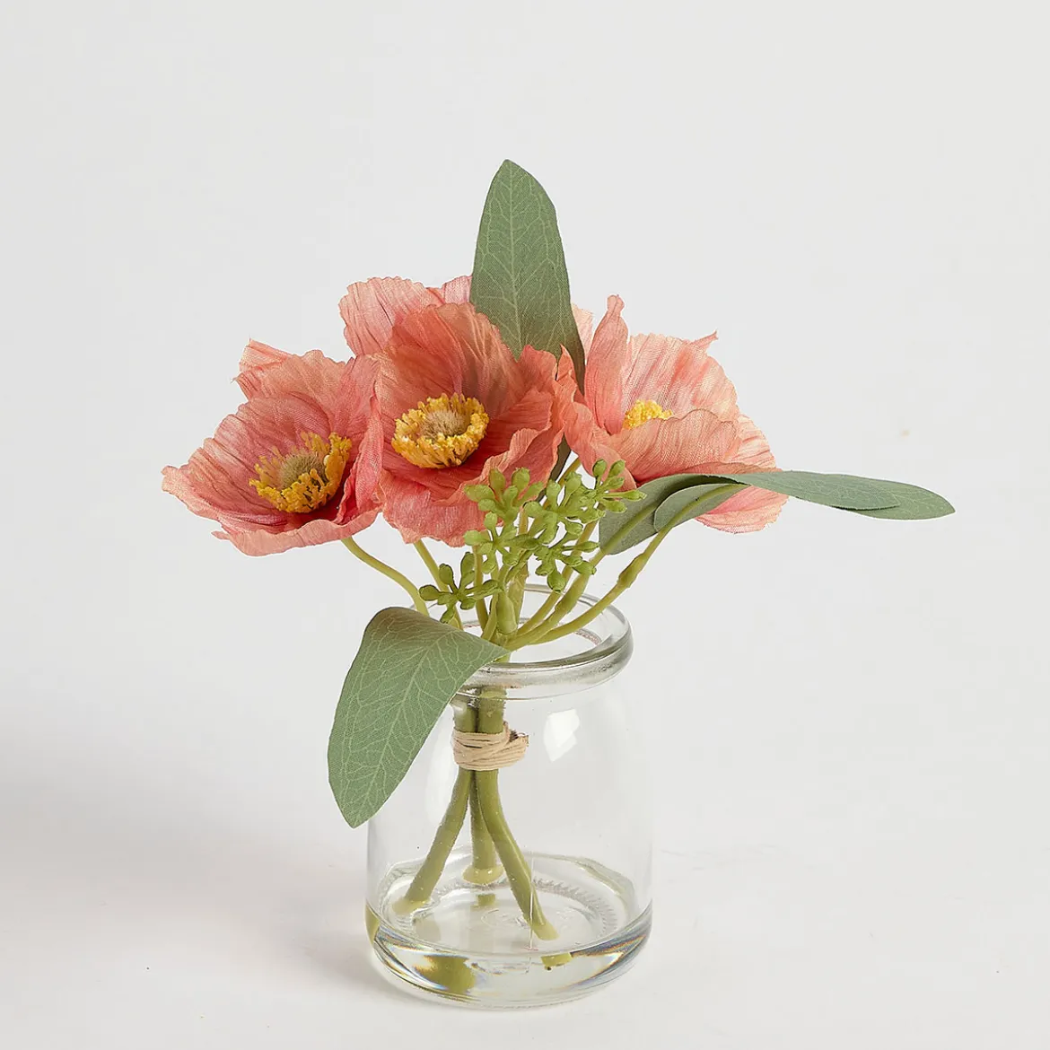 Artificial Mini Poppy Bouquet in Vase