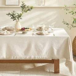 Ashra Fringed Cotton Table Cloth