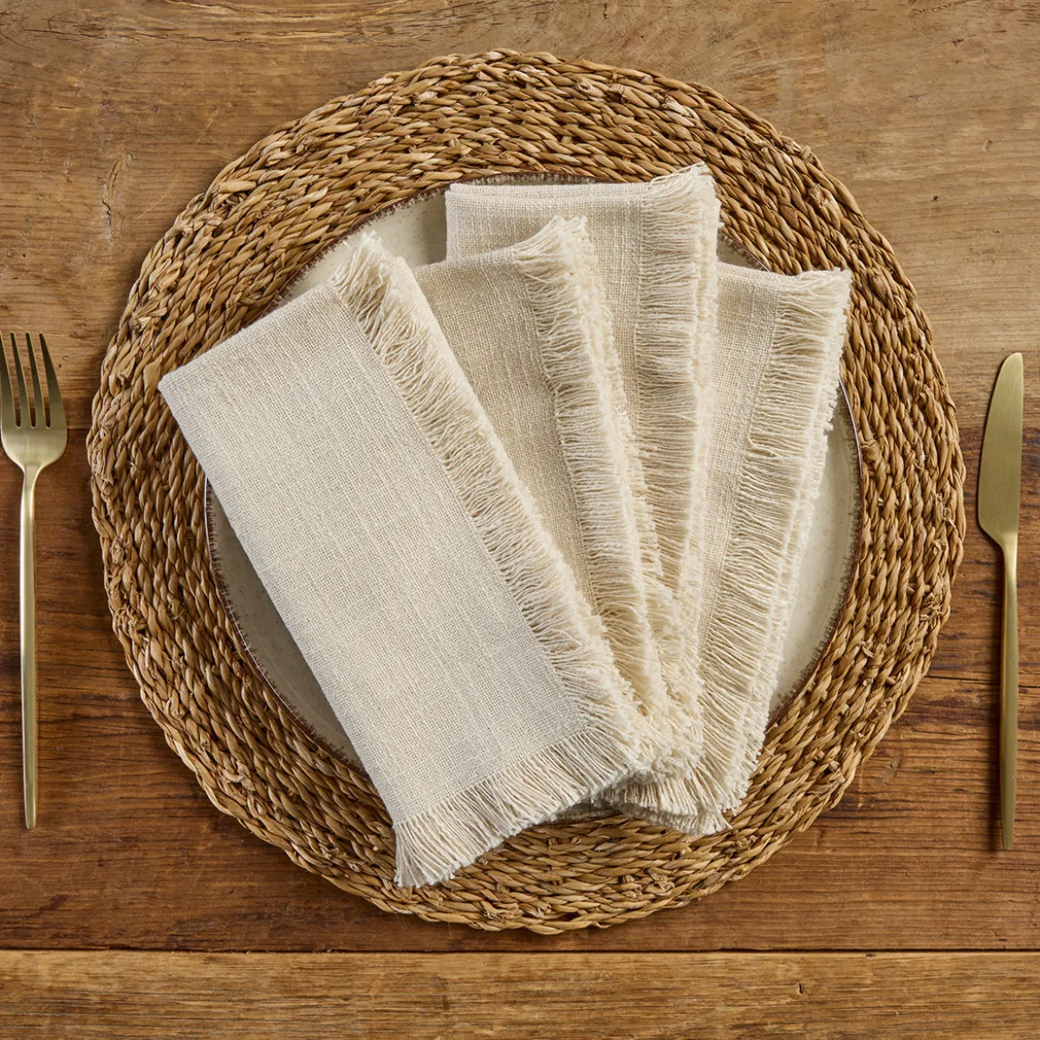 Ashra Fringed Napkin Set of 4