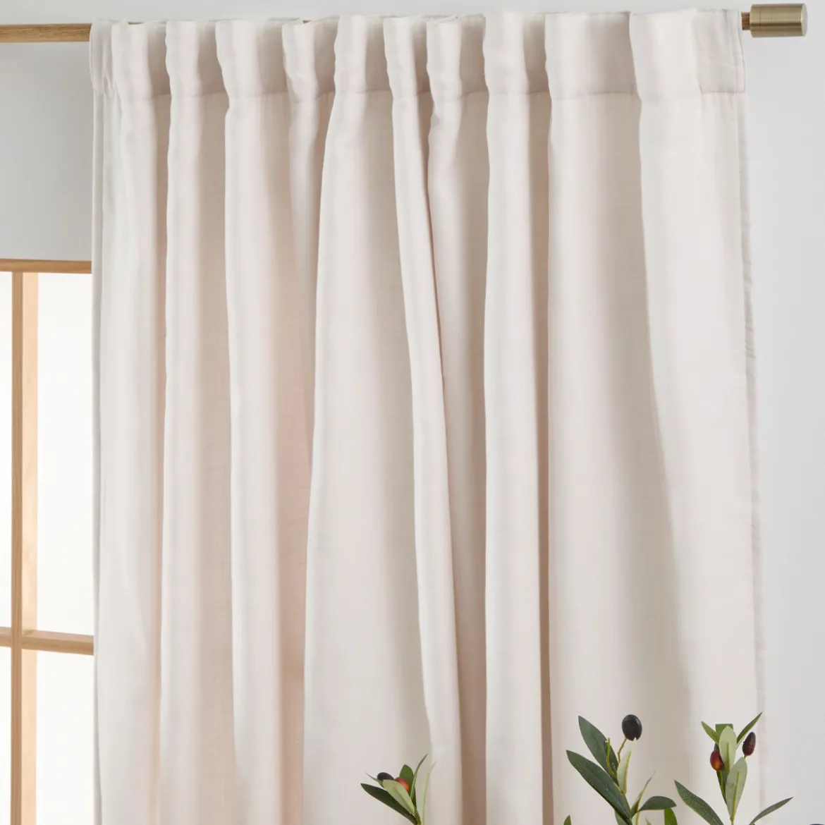 Aspen Light Natural Room Darkening Curtain Set 2