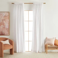 Aspen White Room Darkening Curtains Set of 2