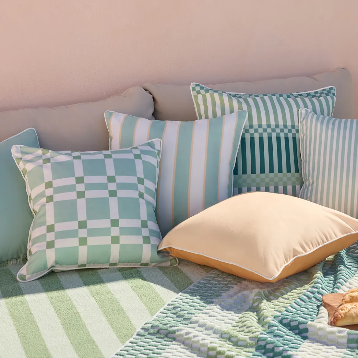 Athena Check Outdoor Cushion