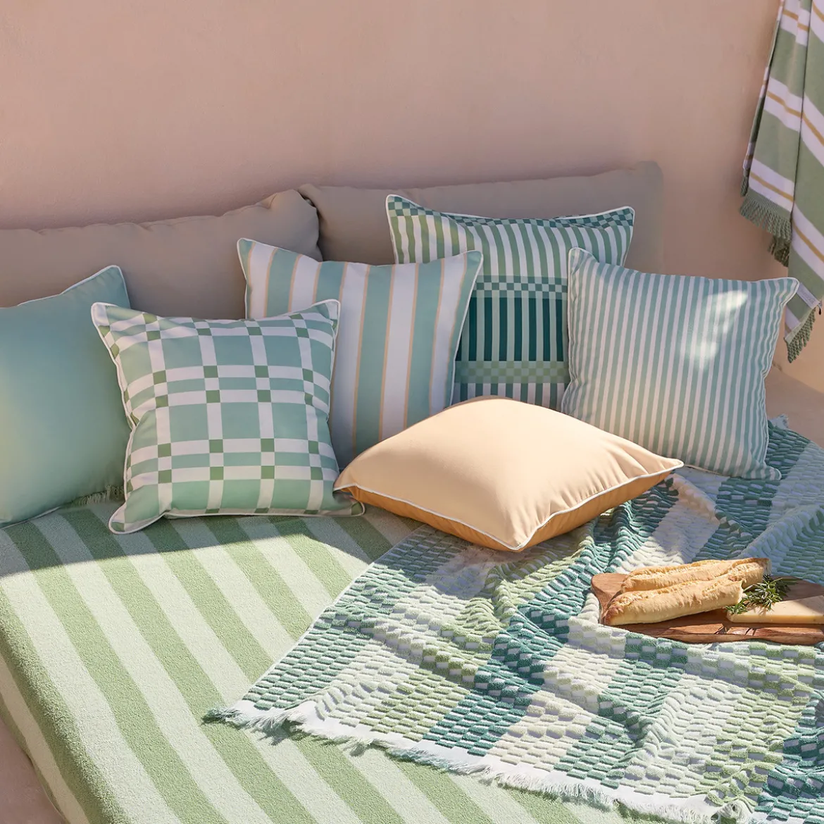 Athena Check Outdoor Cushion