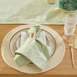 Aubrey Bow Embroidered Napkin Set of 4