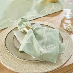 Aubrey Bow Embroidered Napkin Set of 4