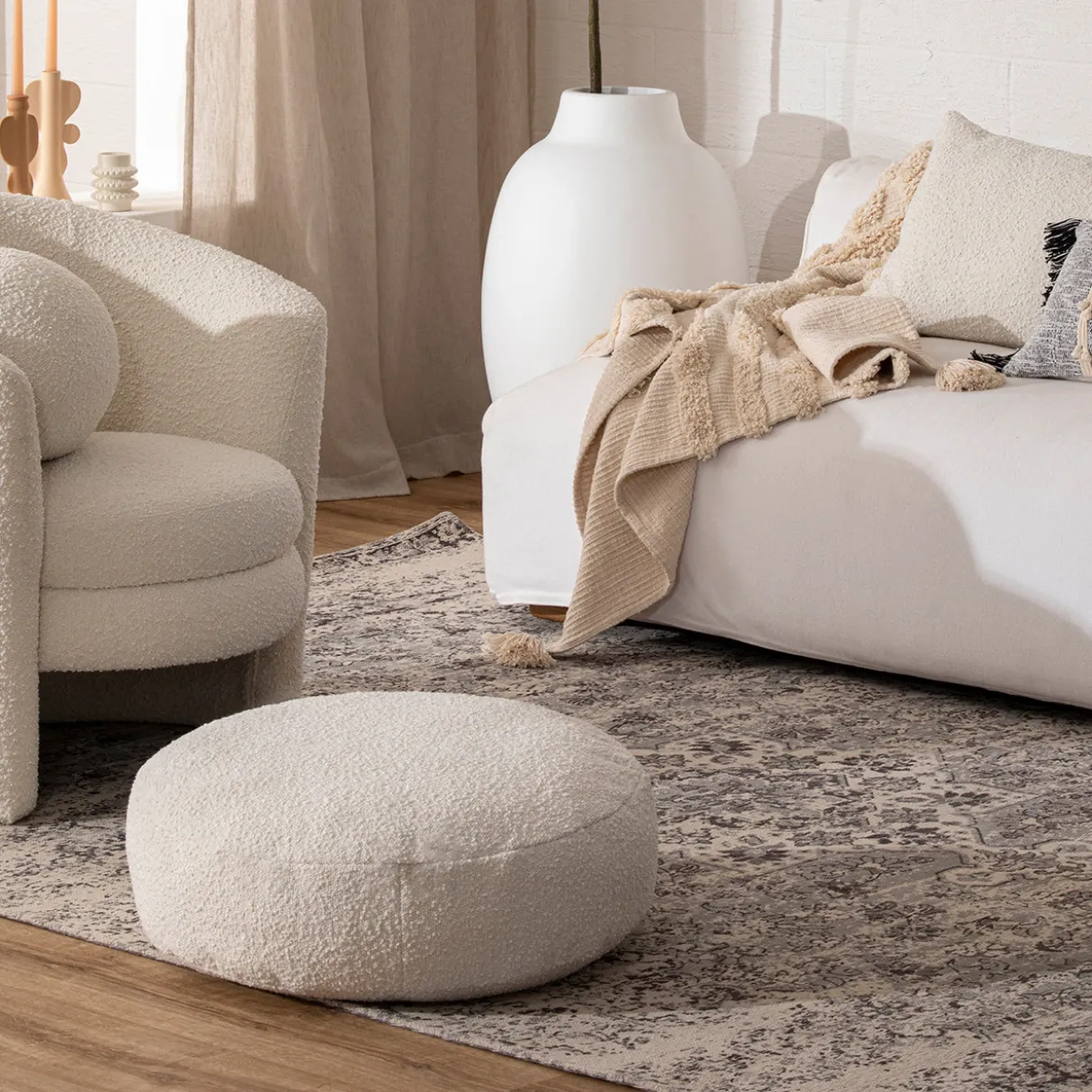Ava Floor Boucle Cushion