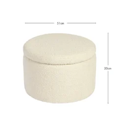 Avalon Boucle White Storage Ottoman