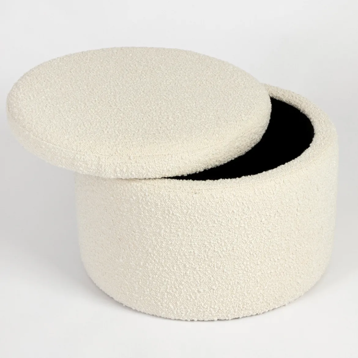 Avalon Boucle White Storage Ottoman