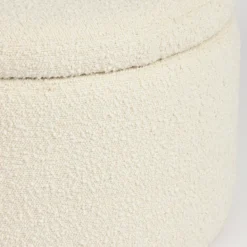 Avalon Boucle White Storage Ottoman