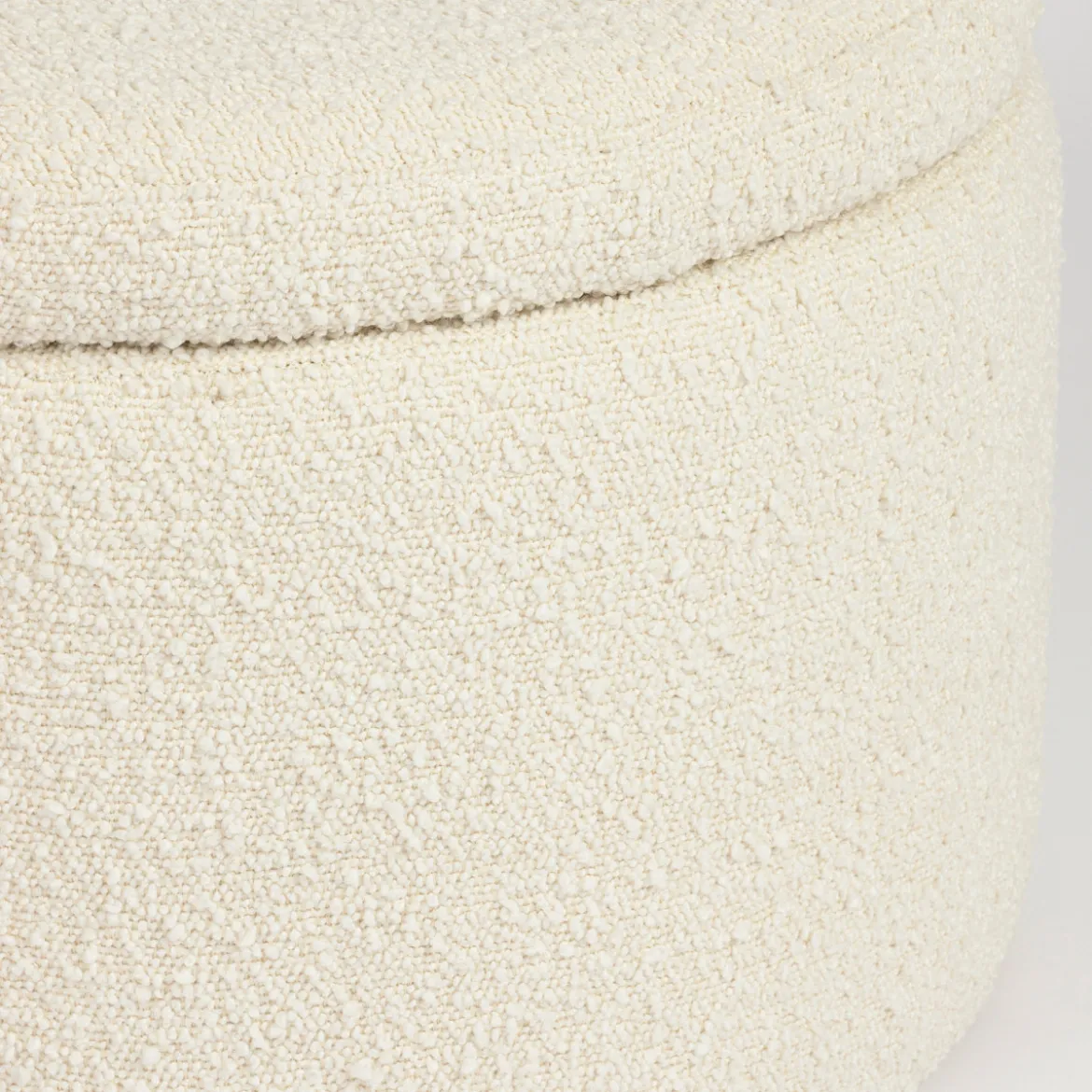 Avalon Boucle White Storage Ottoman