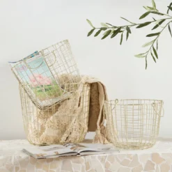 Bailey Gold Wire Basket