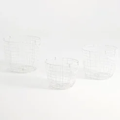 Bailey White Wire Basket