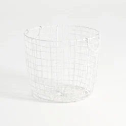 Bailey White Wire Basket