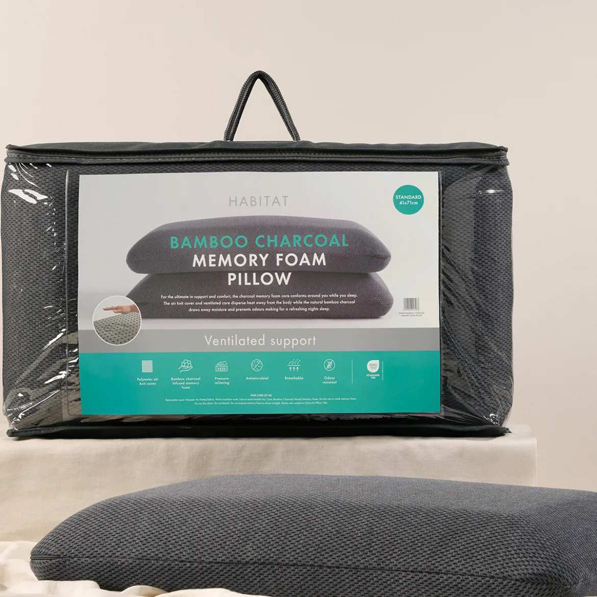 Bamboo Charcoal Memory Foam Pillow