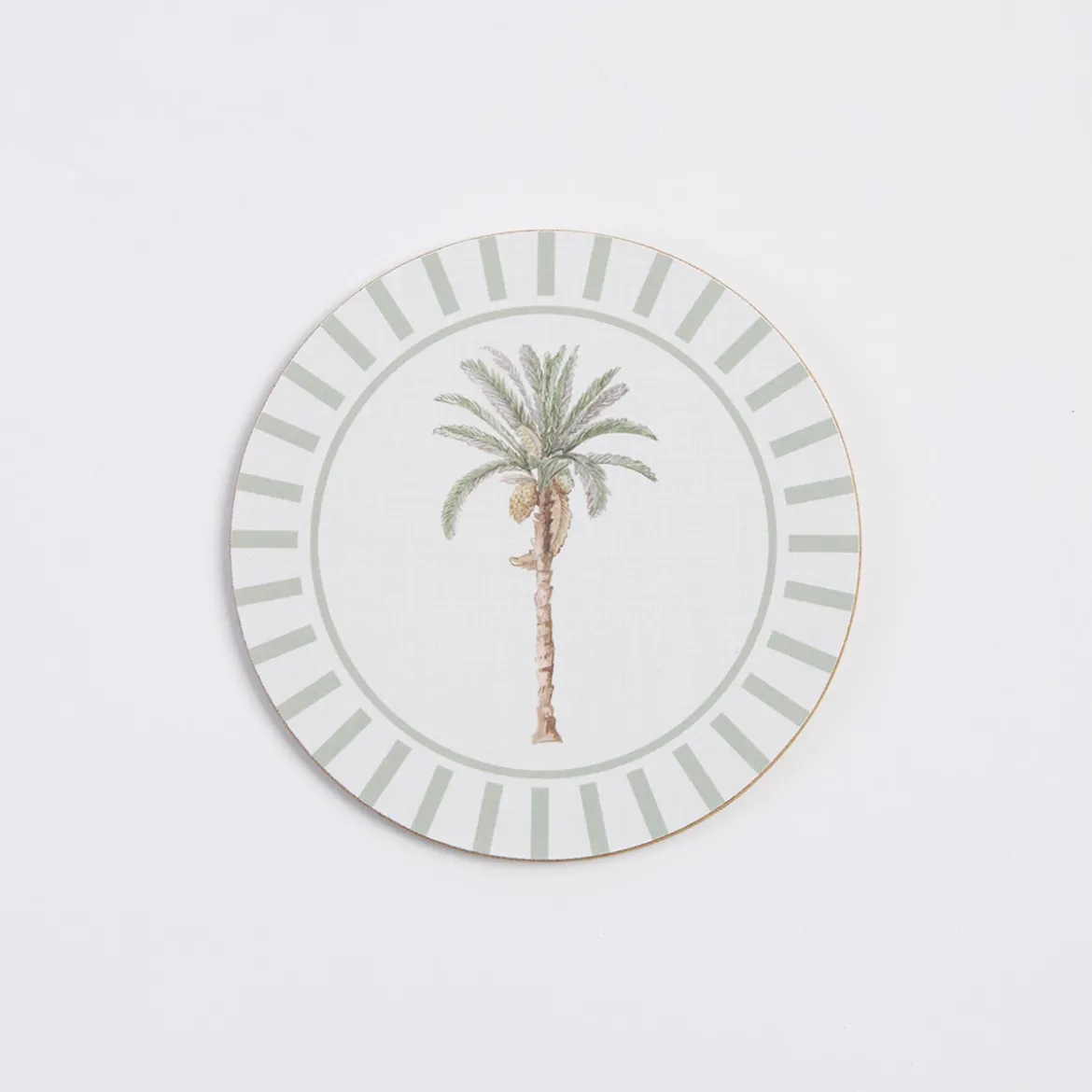 Bangalow Green Palm Cork Coaster Set of 6