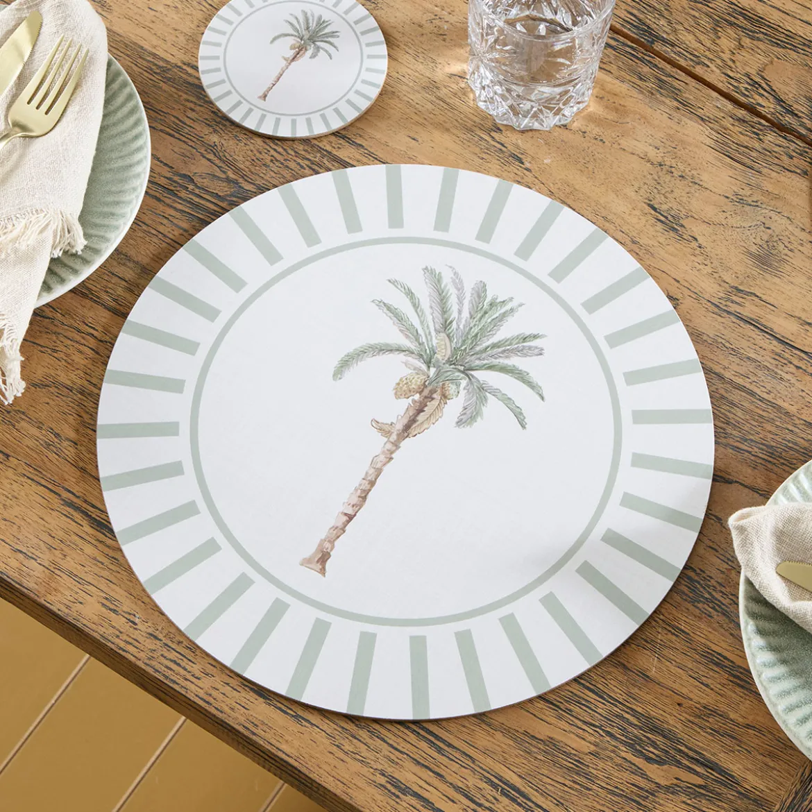 Bangalow Green Palm Cork Placemat Set of 6