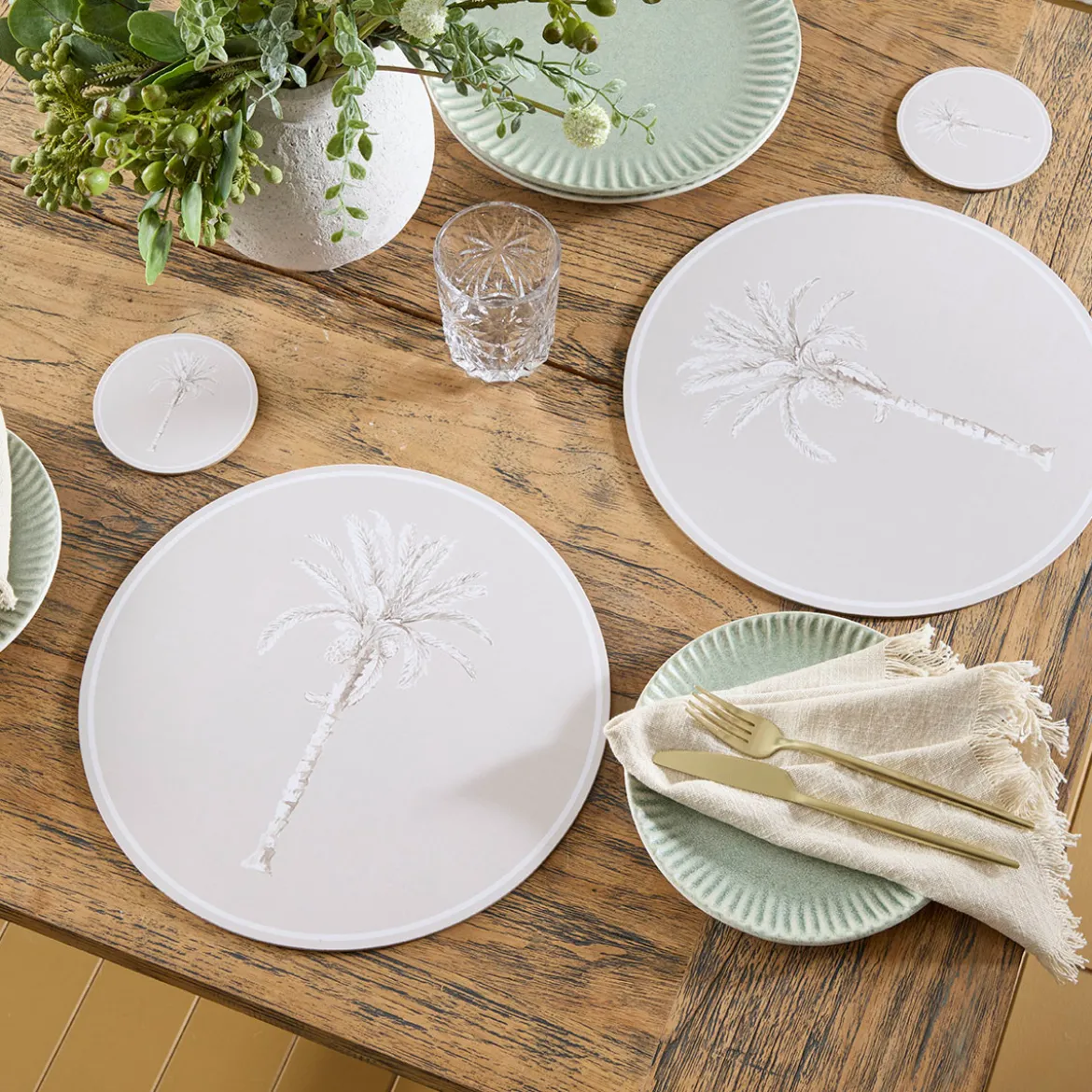 Bangalow Natural Palm Cork Coaster Set of 6