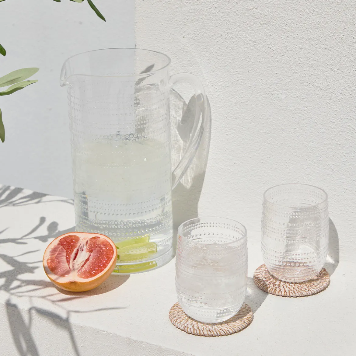 Beaded Clear Jug