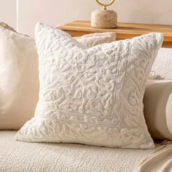 Belize Embroidered Chenille Feather Cushion