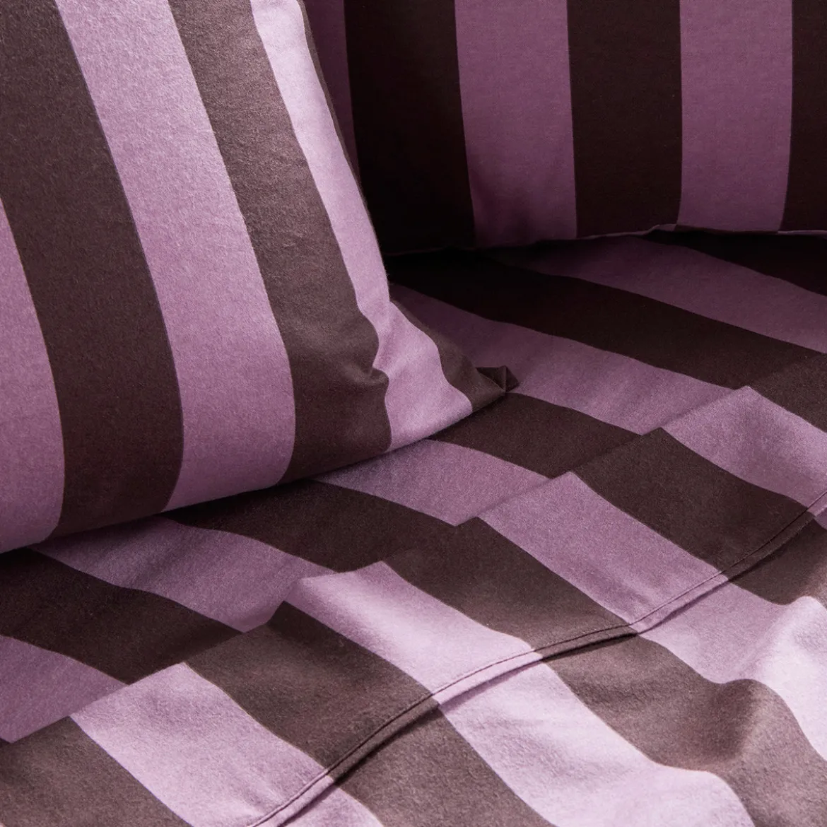 Berry Stripe Cotton Flannelette Sheet Set