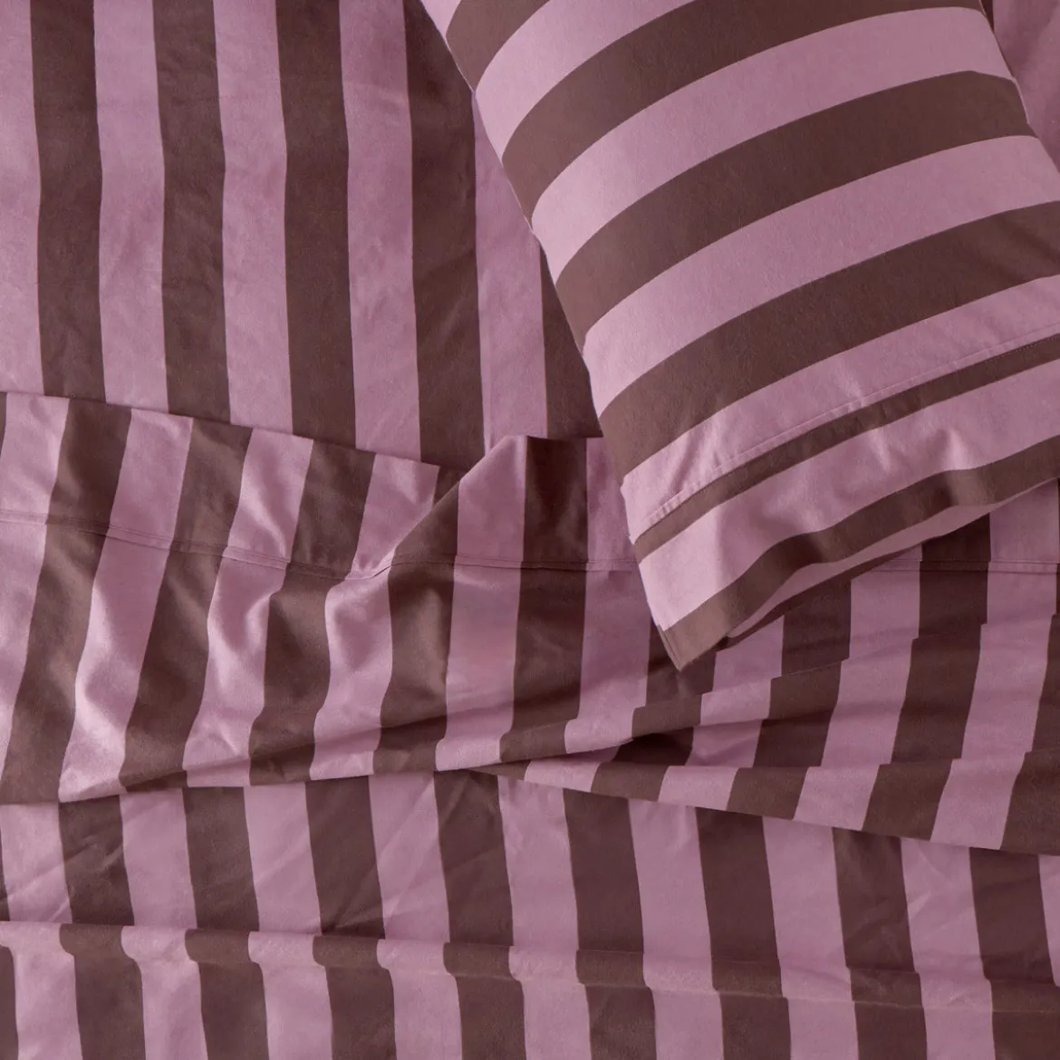 Berry Stripe Cotton Flannelette Sheet Set