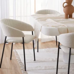 Blake Cream Boucle Dining Chair