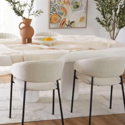 Blake Cream Boucle Dining Chair