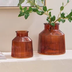 Boston Ribbed Glass Vase