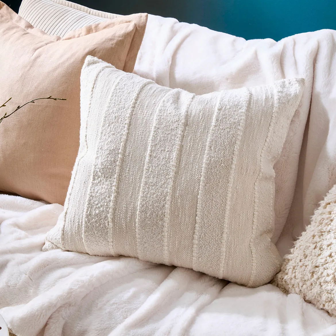 Cali Striped Boucle Square Cushion