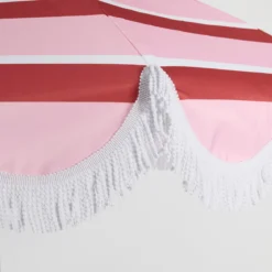 Carmelita Scalloped Fringed Beach Umbrella