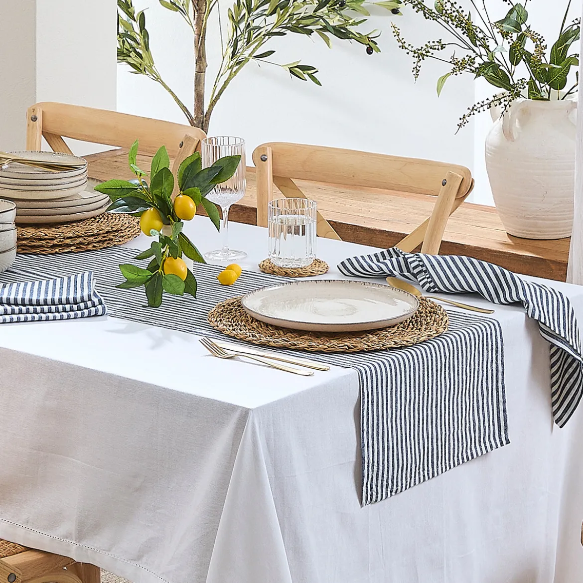 Catania Stripe Cotton Table Runner