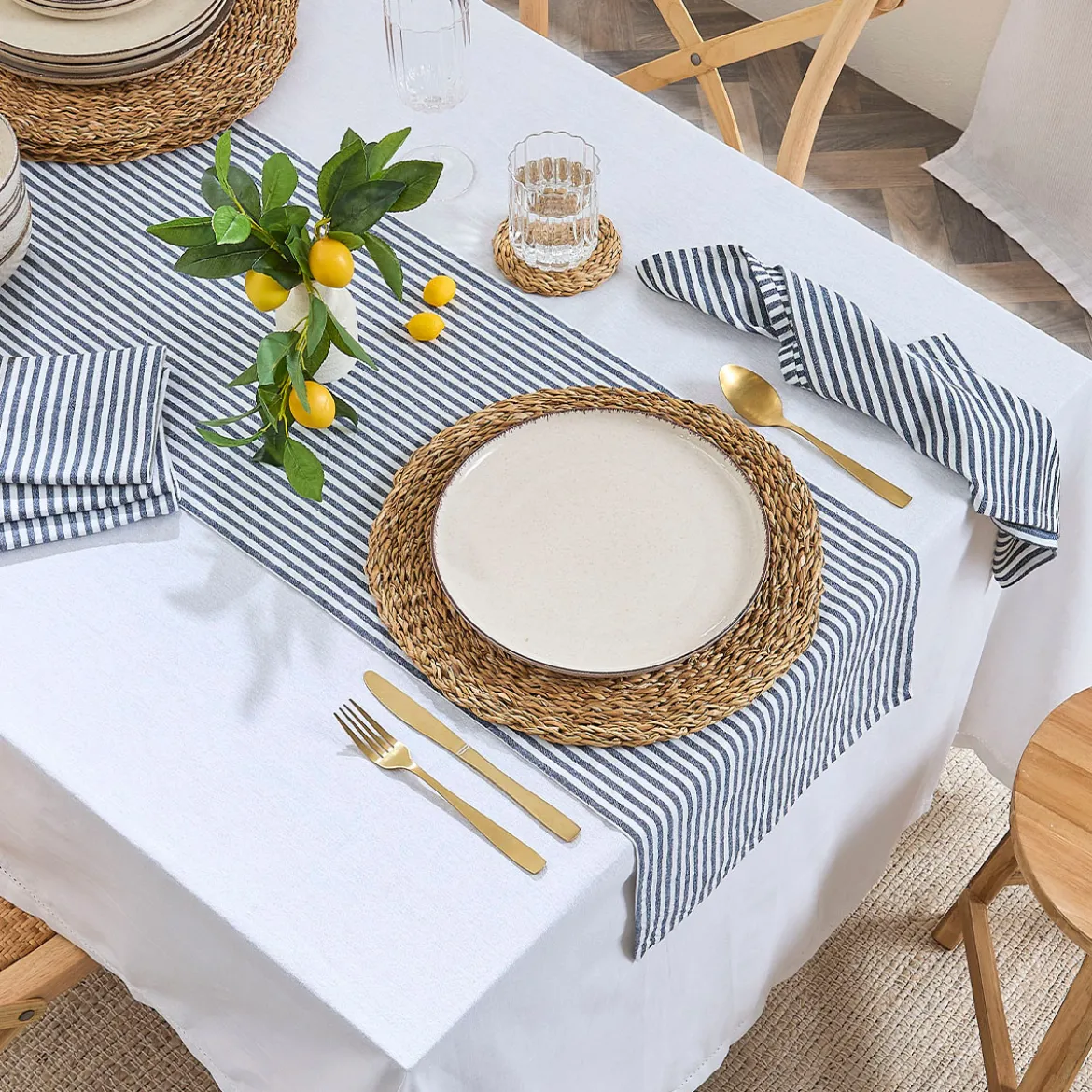 Catania Stripe Cotton Table Runner