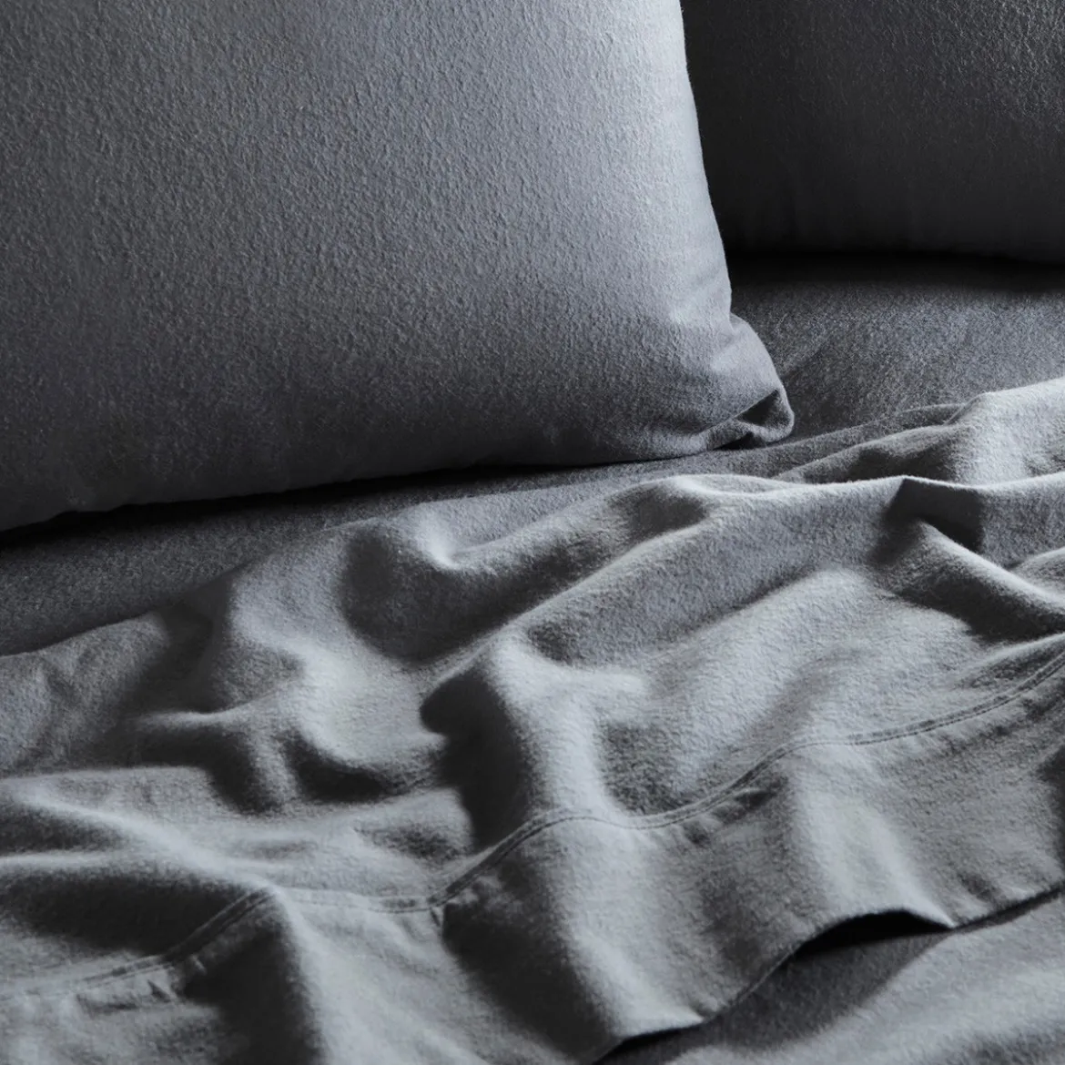 Charcoal Cotton Flannelette Sheet Set